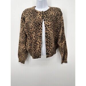 Vintage Joan Leslie LEOPARD Lined Jacket ANIMAL PRINT‎ Blazer Womens Size M